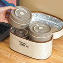 Axyaa Double-layer Insulated Stainless Steel Lunch Box with Storage Bag