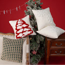 Axyaa Christmas Tree Jacquard Embroidery Throw Pillow Cover