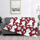 Axyaa Westie Dog Anatomy Flannel Blanket - Cozy Home Sofa Office Travel Throw