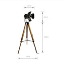 Axyaa Tripod Wooden Floor Lamp with Adjustable Height and Lampshade