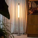 Axyaa Adjustable Chrome Black LED Floor Lamp for Home and Exhibition Hall
