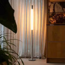Axyaa Adjustable LED Floor Lamp in Chrome Black for Living Room and Bedroom