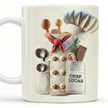 Axyaa Personalized Chef Ceramic Mugs - Custom Name Addition Kitchen Style Coffee Cups