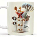 Axyaa Personalized Chef Ceramic Mugs - Custom Name Addition Kitchen Style Coffee Cups