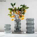 Frosted Glass Vase for Home Decor by Axyaa