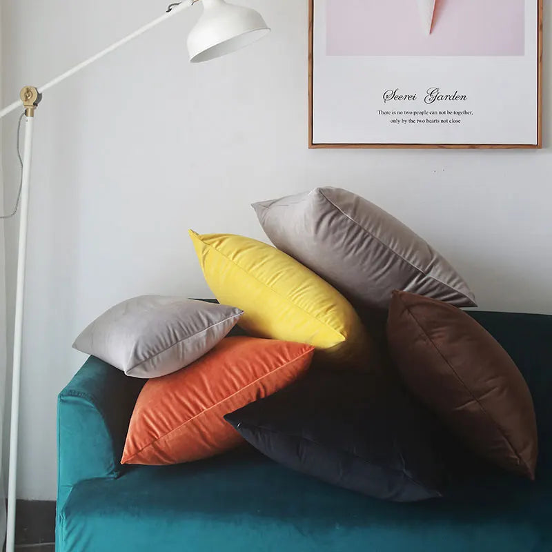 Axyaa Velvet Throw Pillow Cover - Nordic Style Cushion Case for Comfortable Home Decor