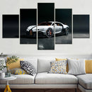 White Racing Car Speed Vehicle Canvas Wall Art Print Home Decor By Axyaa