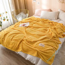 Axyaa Solid Yellow Flannel Throw Blanket 300GSM Soft Warm Plaid Square Bed Thickness