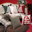 Axyaa Christmas Tree Jacquard Embroidery Throw Pillow Cover
