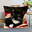 Cute Cat Print Pillowcase by Axyaa - Perfect for Home, Car, and Sofa