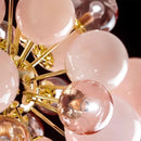 Axyaa Pink Glass Ball Pendant Light - Villa Staircase Chandelier