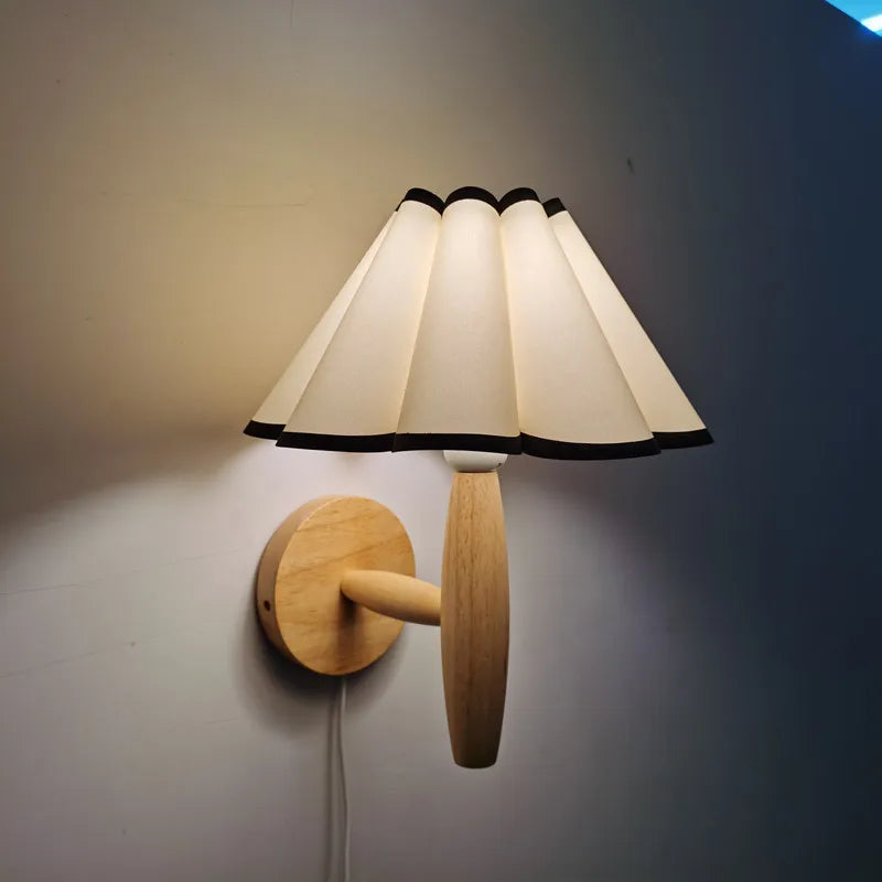 E27 Wooden Wall Lamp Petal Design Nordic Style Axyaa Branded Balcony Light