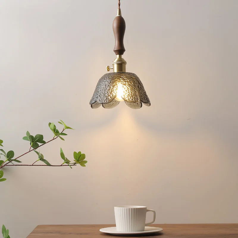 Axyaa Nordic Modern LED Glass Pendant Lamps with Knob Switch Fixtures