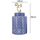 Axyaa Blue & White Porcelain Vase Jar: Classic Chinese Home Decor & Organization