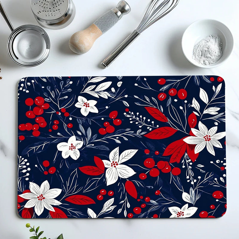 Axyaa Christmas Coffee Table Drain Pad: Absorbent & Anti-Slip Square Mat