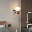 Axyaa Acrylic Ball LED Wall Light: Modern, Chrome Metal Sconce Lamp for Bedroom, Stairs