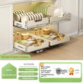 Axyaa Slide Out Kitchen Organizer Tray Plate Rack Spice Storage