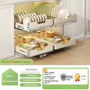 Axyaa Slide Out Dish Drying Rack & Plate Holder Kitchen Organizer Tray Stand