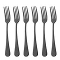 Axyaa Stainless Steel Dinner Forks Set - 6 Piece Cutlery Utensils Tableware