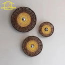 Axyaa Rattan Weave LED Wall Lamp for Corridor Hotel Bedroom Living Room