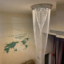 Axyaa Luxury Crystal Tassel Chandelier for Staircases, Living Rooms, and Lobbies