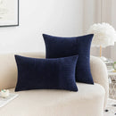 Axyaa Striped Corduroy Patchwork Cushion Cover - Modern Simple Throw Pillow Cover