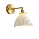 Axyaa Nordic Ceramic LED Wall Light with Pull Chain Switch, Modern Copper Sconce Home Lighting
