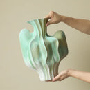 Axyaa Ceramic Vase Abstract Geometric Ornaments Irregular Folds Home Decoration Handicrafts