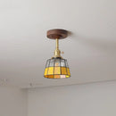 Axyaa Glass Wood LED Ceiling Lamp Nordic Living Room Light Fixtures