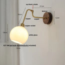 Axyaa Amber Glass LED Wall Lights Pull Chain Switch - Modern Nordic Design