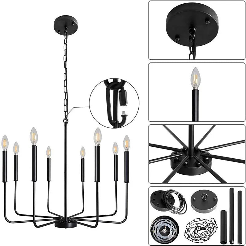 Axyaa American Rural Pendant Chandelier for Living Room Kitchen Bedroom Study