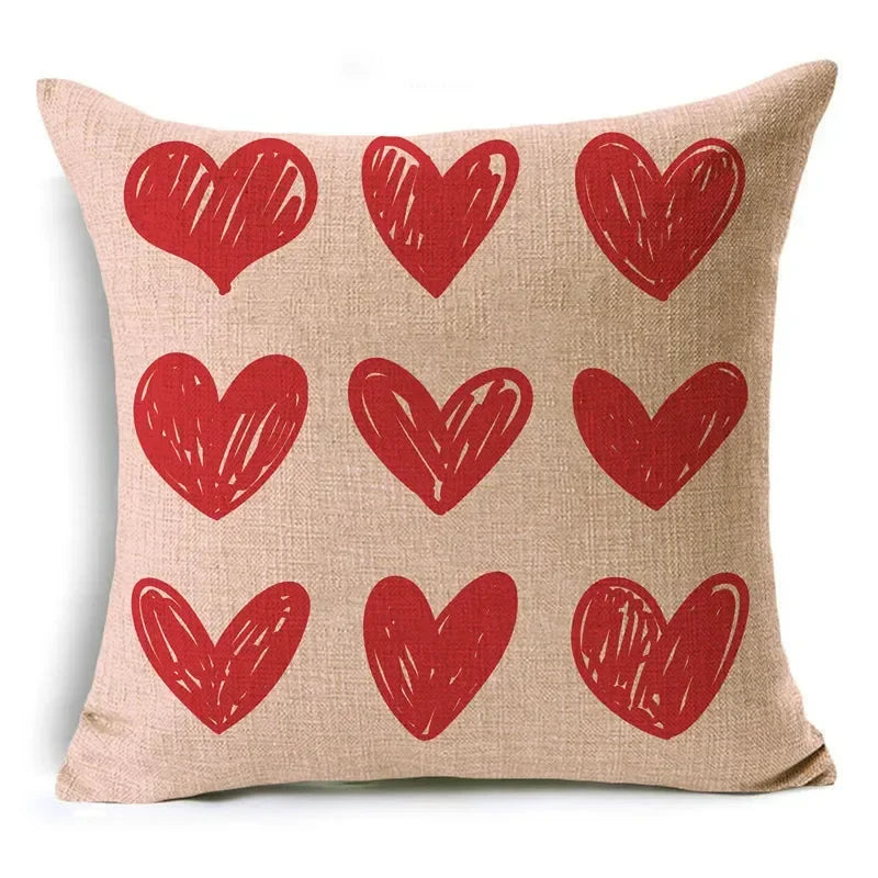 Axyaa Pink Heart Pattern Cushion Cover - 40cm/45cm & 50cm Sizes