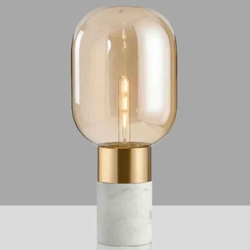 Axyaa Nordic Marble LED Desk Lamp for Living Room Study Creative Table Decor
