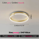 Axyaa Modern Ring LED Ceiling Lamp for Living Room, Bedroom, Study Hall - Nordic Design