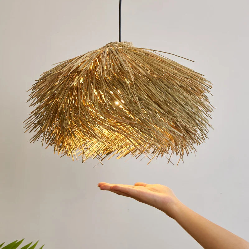 Axyaa Wabi Sabi Grass Pendant Chandelier, LED Japan Living Room Decor