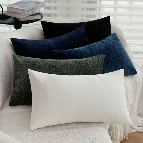 Solid Chenille Soft Pillow Cover in Modern Style for Bedroom, Living Room & Sofa