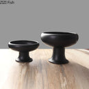 Axyaa Ceramic Goblet Vase: Minimalist Black and White Room Decor