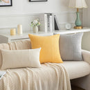 Axyaa Grey Striped Corduroy Pillowcase Set - Sofa Bed Cushion Cover