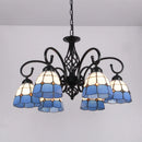 Axyaa Tiffany-Style Stained Glass Chandelier for Home Decor Lighting