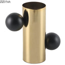 Axyaa Golden Metal Vase for Desk Decor with Artificial Flowers - Room Aesthetic
