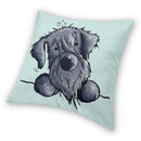 Axyaa Miniature Schnauzer Dog Cartoon Cushion Cover for Sofa - Puppy Lover's Nordic Pillow