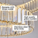 Axyaa Modern LED Crystal Round Chandelier for Dinning Living Room