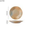 Axyaa Creative Ceramic Dinner Dessert Snack Sushi Steak Plates Vintage Specialty Tableware