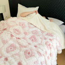 Axyaa Double Layer Geometric Jacquard Fleece Blanket: Thick & Warm Sofa Throw for Autumn/Winter