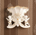 Axyaa Double Angel Vase Wall Hanging with Artificial Flowers for Home Decor