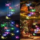 Solar Dragonfly Wind Chimes by Axyaa - Outdoor Solar Powered Lights, Gift for Her