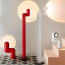 Axyaa Rotating Tube Floor Lamp - White/Red Standing Light for Living Room Bedroom