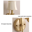 Rustic Copper Fabric Wall Lamp for Bathroom & Bedroom by Axyaa