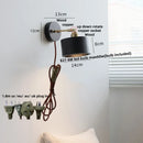 Axyaa Modern Nordic Wood Copper Wall Sconce Bedside Lamp
