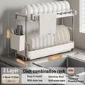 Stainless Steel Over Sink Drying Rack by Axyaa for Kitchen Countertop Draining and Storage